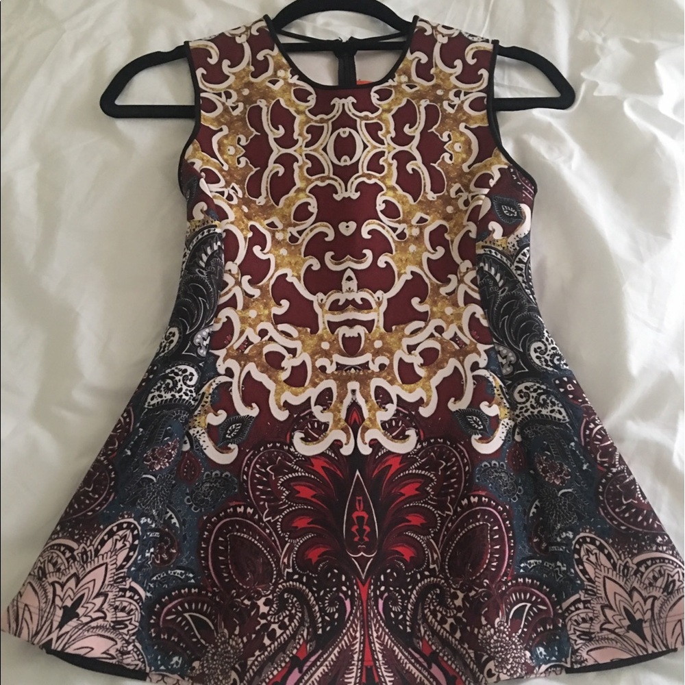 Clover Canyon Multicolor Printed Sleeveless Top — Burgundy, Gold, Black, Pink
